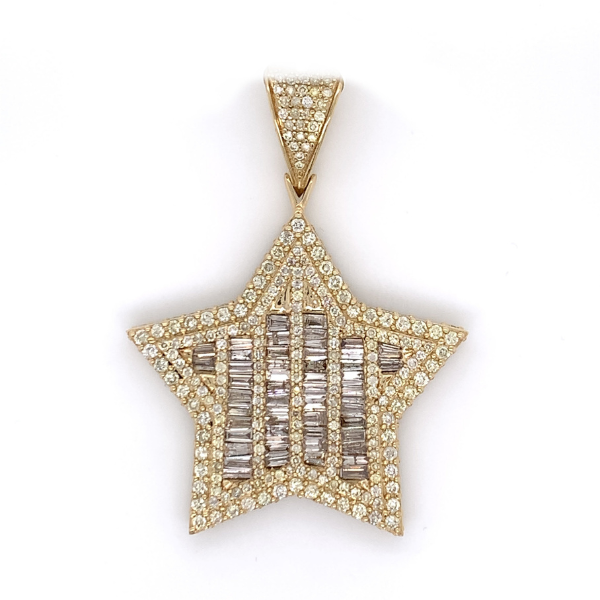 2.00 CT Moissanite Iced Out Star Pendant