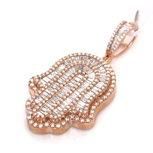 3.00 CT Moissanite Iced Out Hamsa Hand Pendant