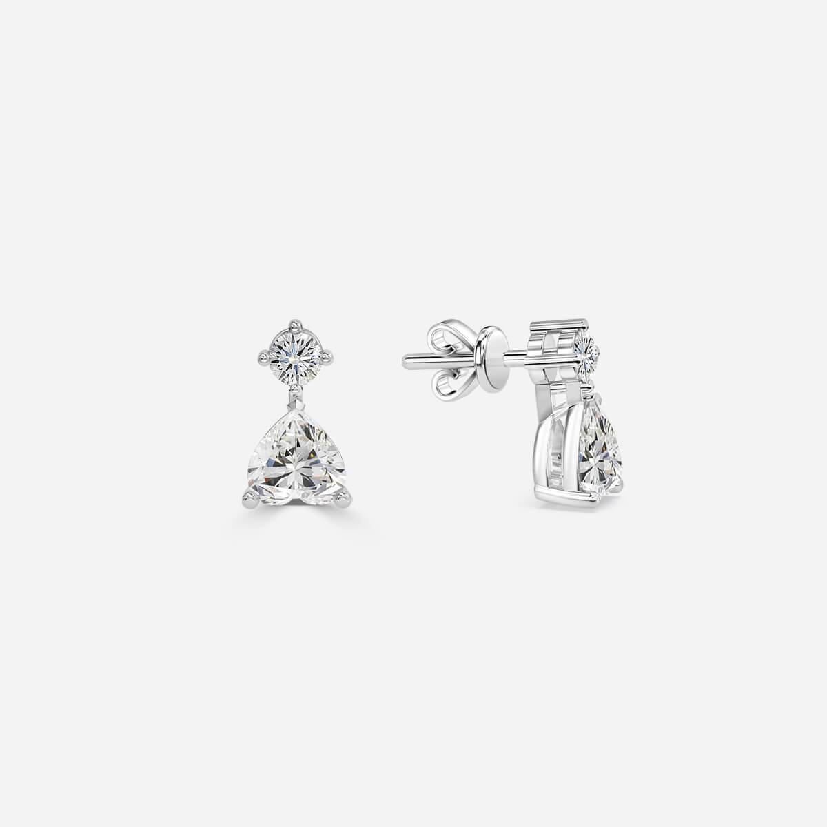 Heart Moissanite Drops Earrings