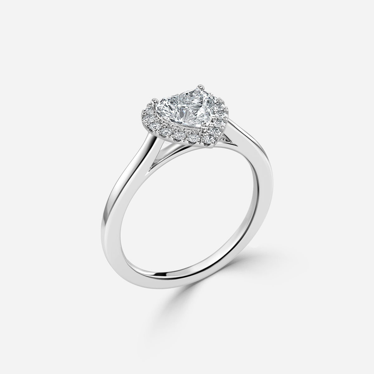 Winona Heart Halo Moissanite Engagement Ring