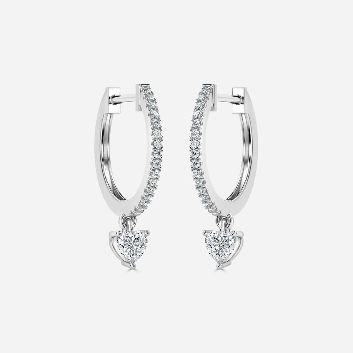 Sia Heart Moissanite Hoop Earrings