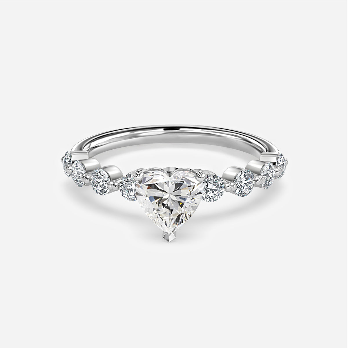 Philippa Heart Unique Moissanite Engagement Ring