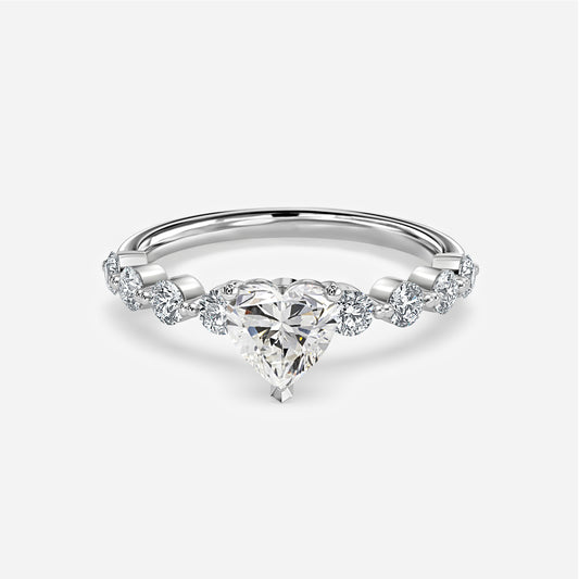 Philippa Heart Unique Moissanite Engagement Ring