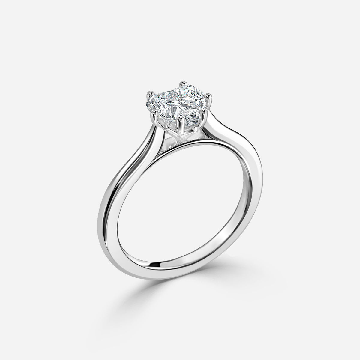 Thea Heart Diamond Solitaire Moissanite Engagement Ring