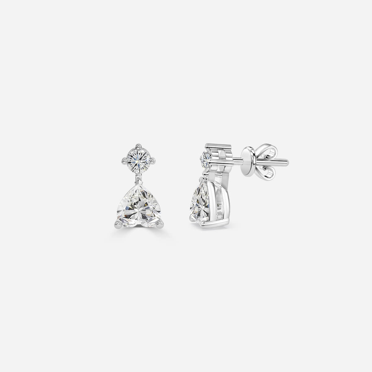 Heart Moissanite Drops Earrings