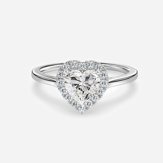 Winona Heart Halo Moissanite Engagement Ring