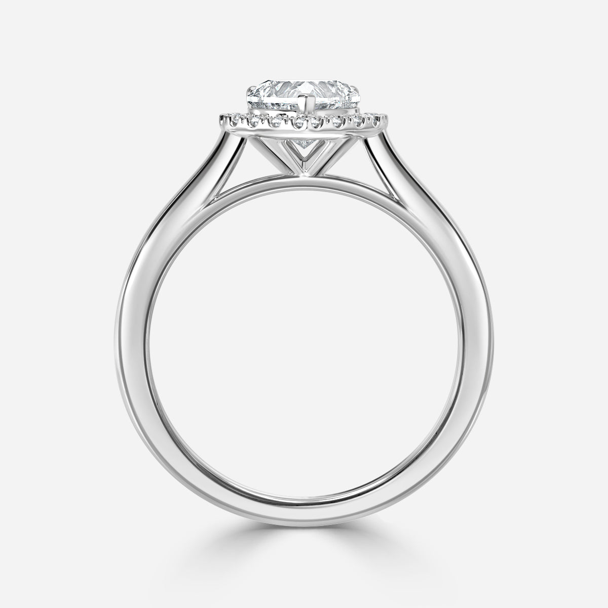 Winona Heart Halo Moissanite Engagement Ring