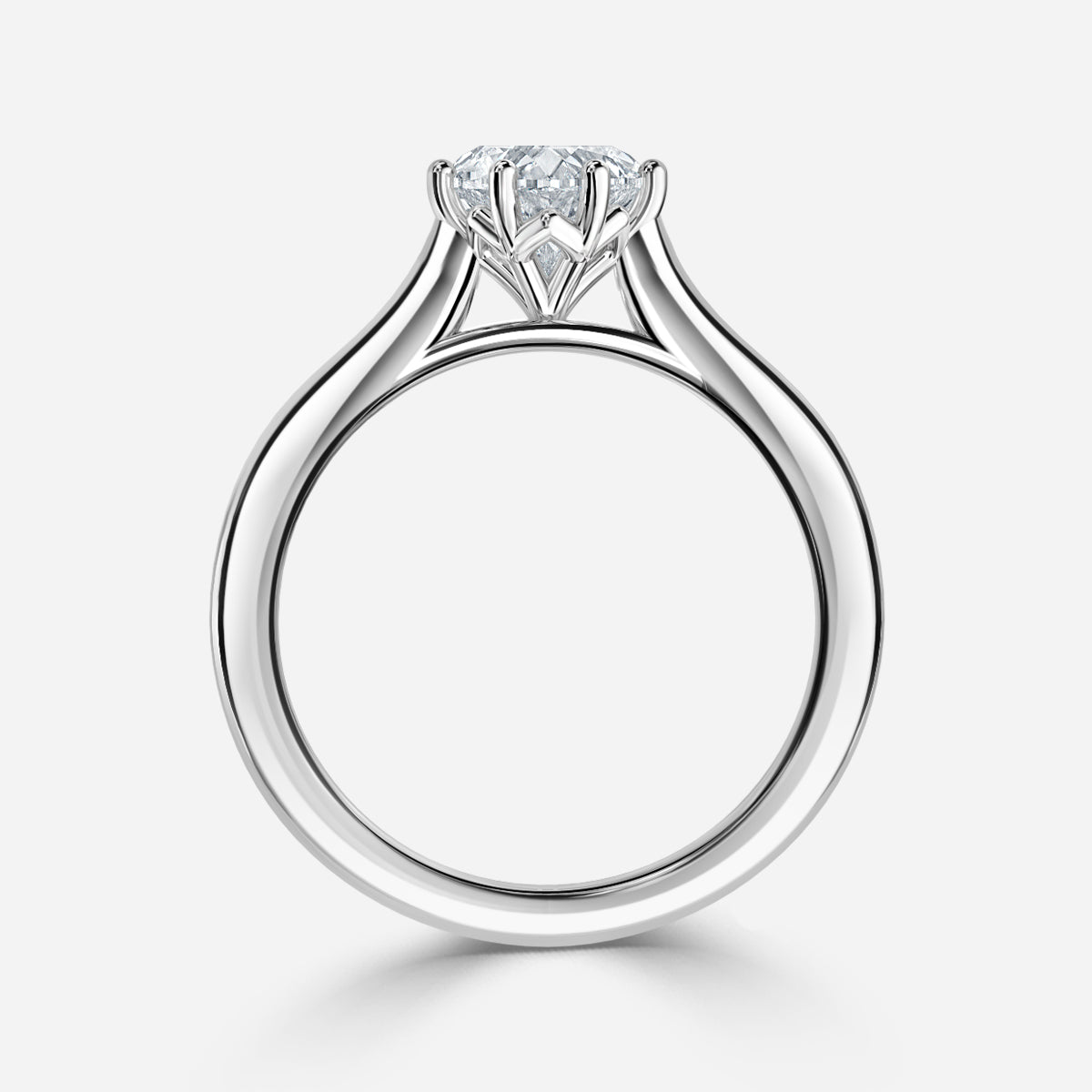 Thea Heart Diamond Solitaire Moissanite Engagement Ring