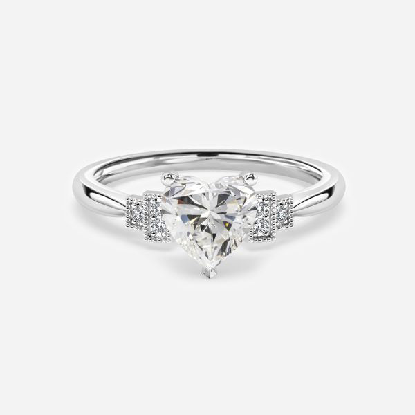 Isley Heart Three Stone Moissanite Engagement Ring