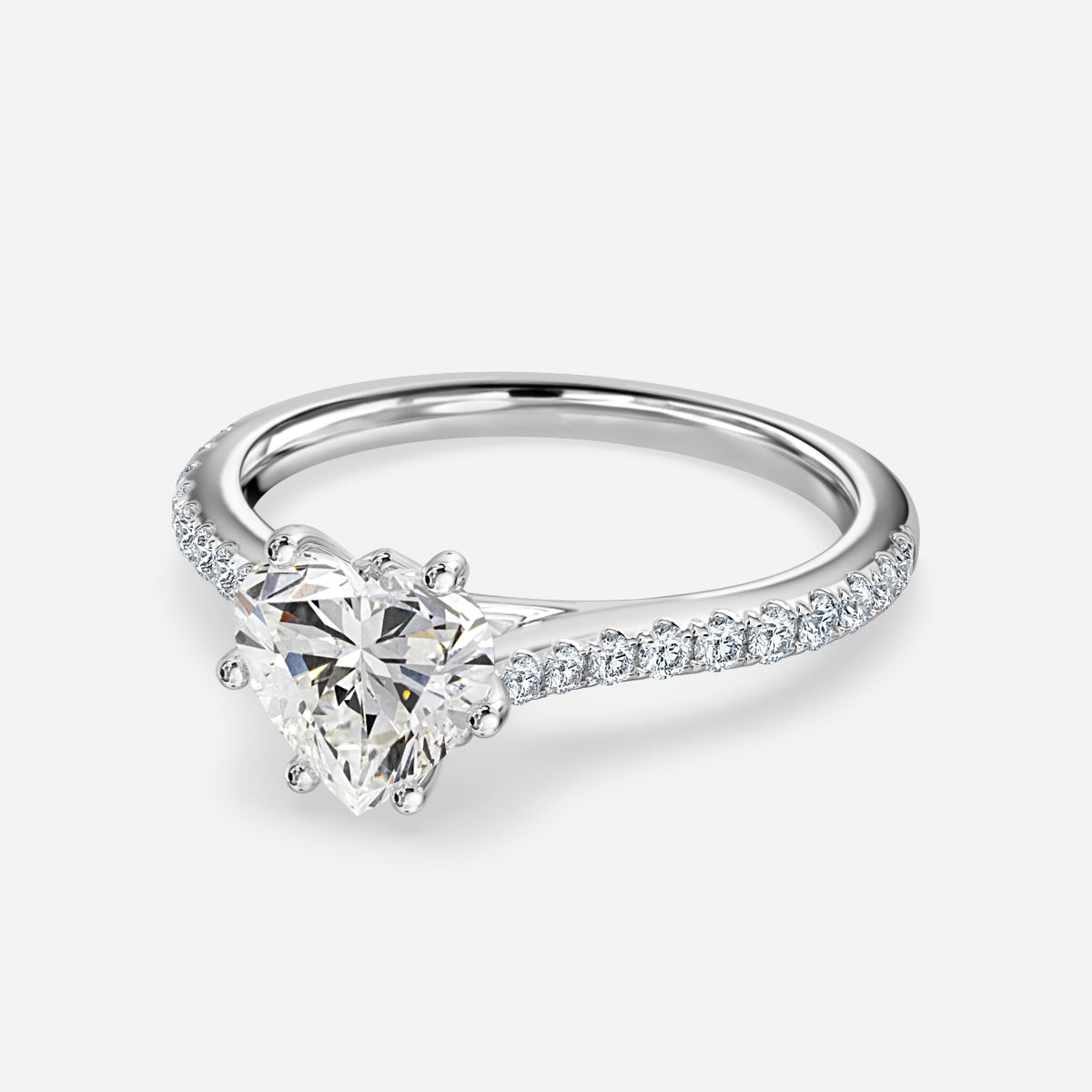 Odessa Heart Diamond Band Moissanite Engagement Ring