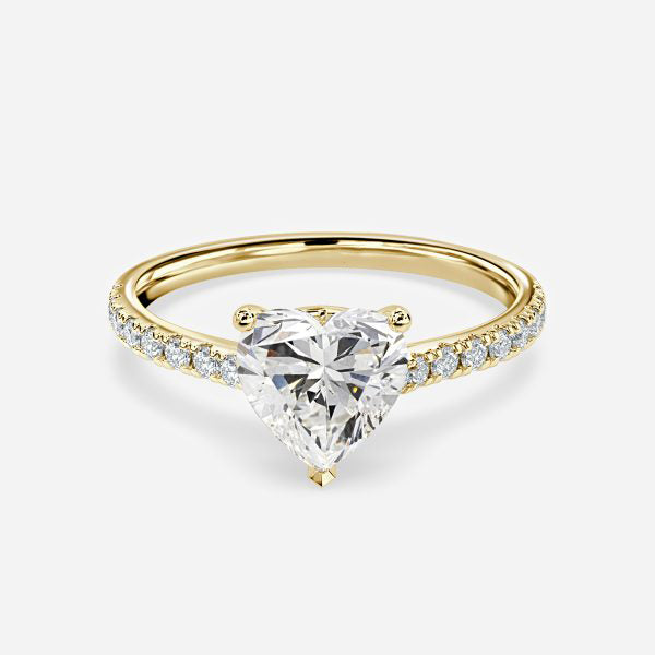 Ira Heart Diamond band Moissanite Engagement Ring