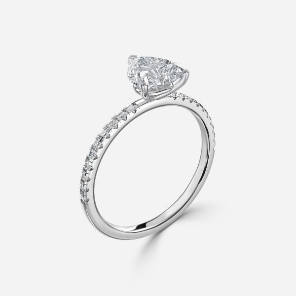 Yati Heart Diamond Band Moissanite Engagement Ring