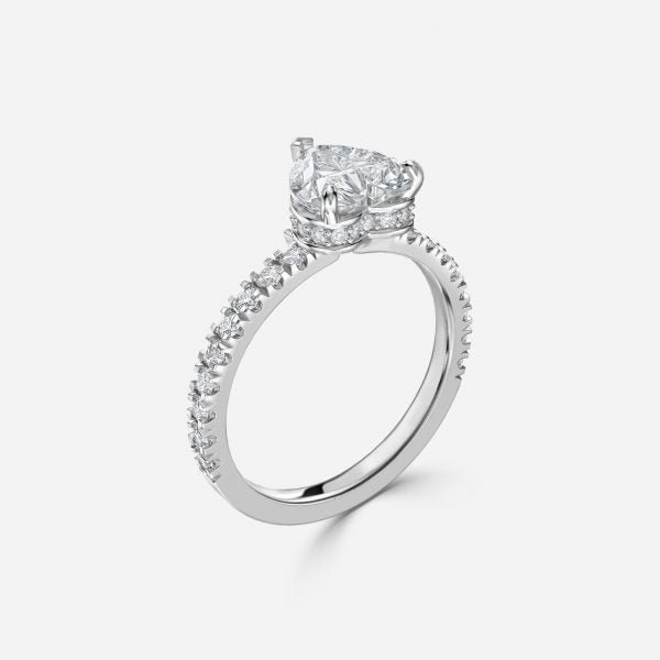 Leandra Heart Hidden Halo Moissanite Engagement Ring