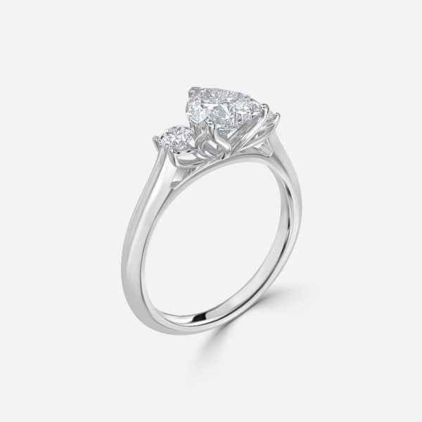 Myra Heart Three Stone Moissanite Engagement Ring