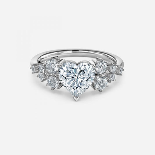 Kassidy Heart Cluster Moissanite Engagement Ring