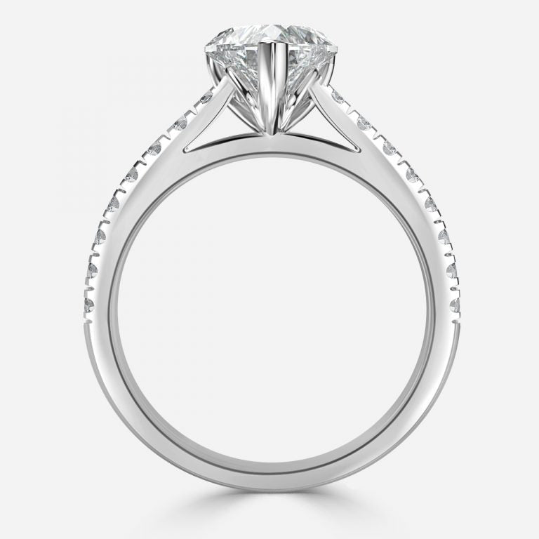 Aveline Heart Diamond Band Moissanite Engagement Ring