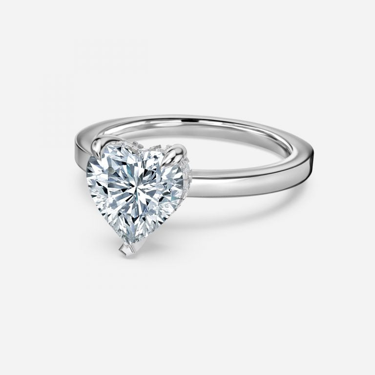 Edeline Heart Hidden Halo Moissanite Engagement Ring