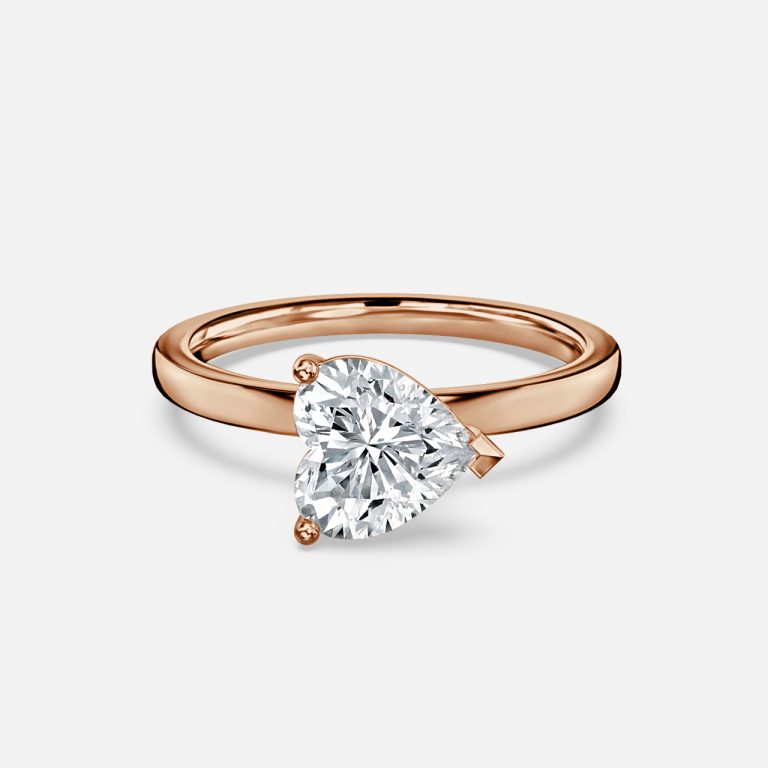 Evora Heart Solitaire Moissanite Engagement Ring