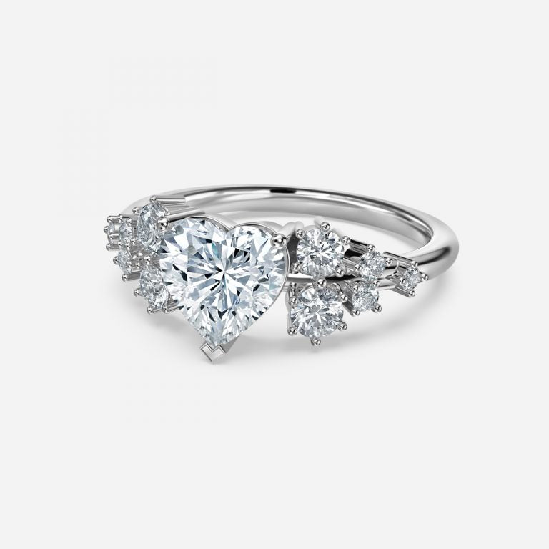 Kassidy Heart Cluster Moissanite Engagement Ring