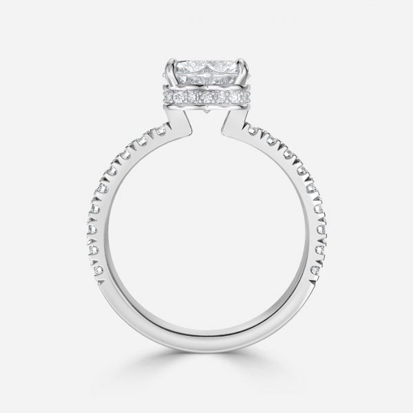 Leandra Heart Hidden Halo Moissanite Engagement Ring