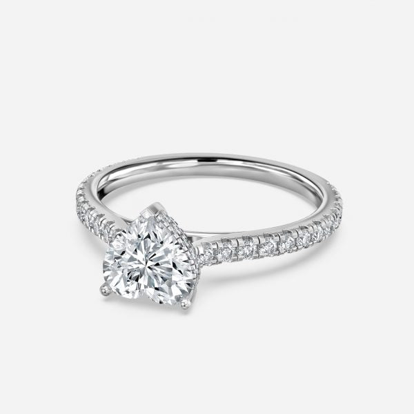 Tamsin Heart Hidden Halo Moissanite Engagement Ring