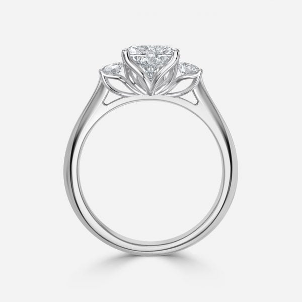 Myra Heart Three Stone Moissanite Engagement Ring