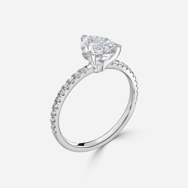 Maeve Heart Diamond Band Moissanite Engagement Ring