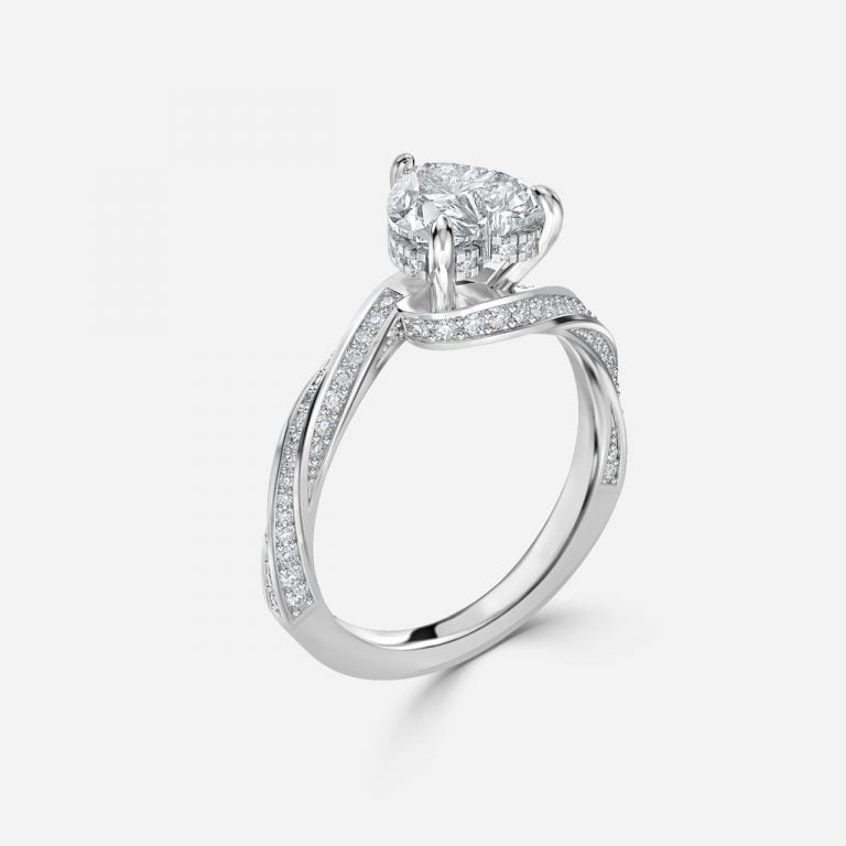 Weston Heart Hidden Halo Moissanite Engagement Ring