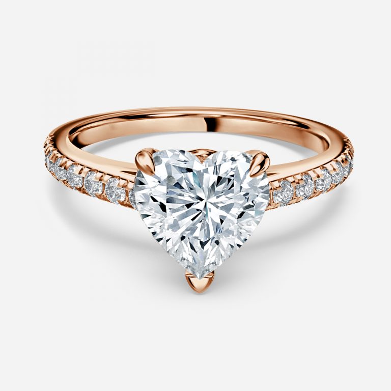 Aveline Heart Diamond Band Moissanite Engagement Ring