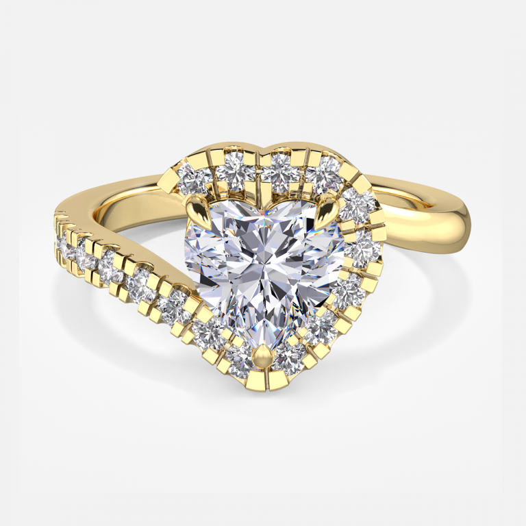 Thalassa Heart Halo Engagement Ring