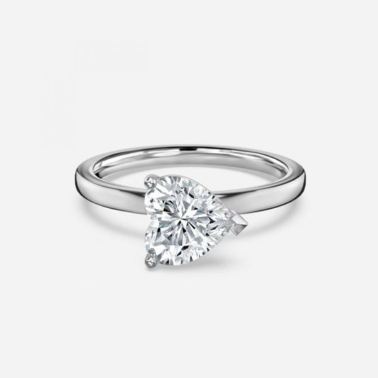 Evora Heart Solitaire Moissanite Engagement Ring