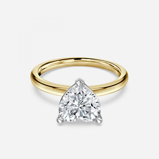 Magalie Heart Two Tone Solitaire Moissanite Engagement Ring