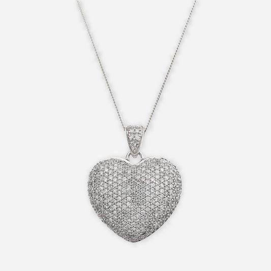 Moissanite Pave Heart Pendant