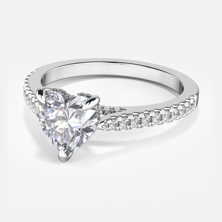 Yvette Heart Hidden Halo Engagement Ring