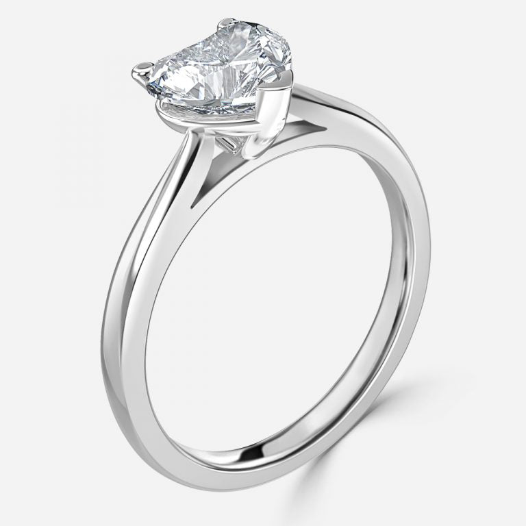 Yuna Heart Solitaire Moissanite Engagement Ring