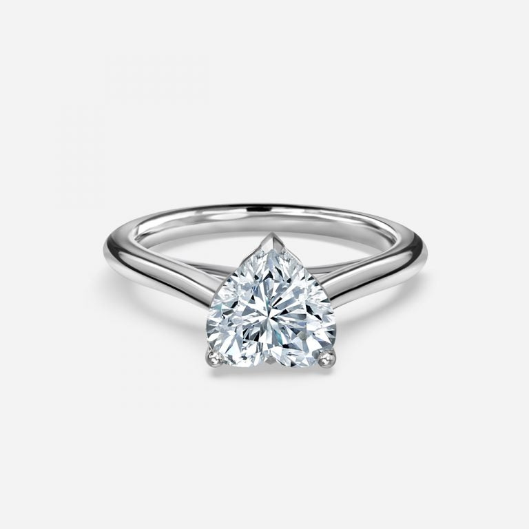 Lyla Heart Solitaire Moissanite Engagement Ring