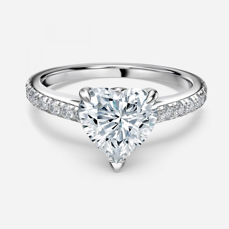 Aveline Heart Diamond Band Moissanite Engagement Ring