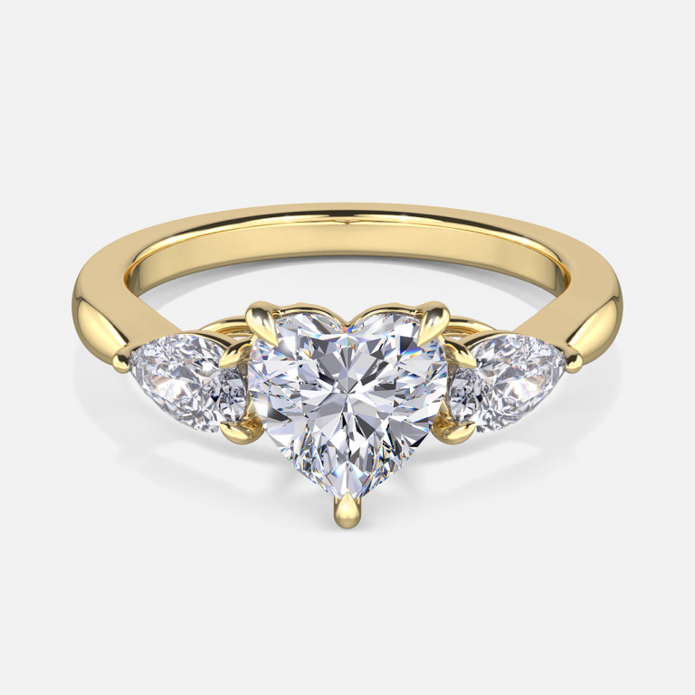 Tierney Heart Three Stone Engagement Ring