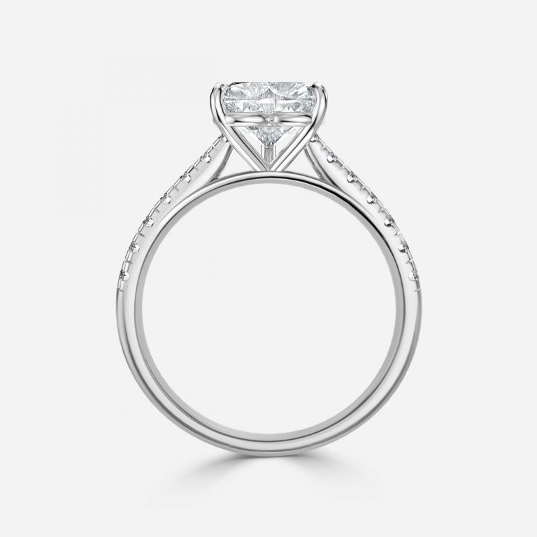 Clio Heart Diamond Band Moissanite Engagement Ring