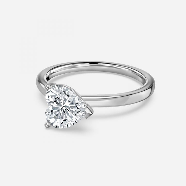 Evora Heart Solitaire Moissanite Engagement Ring