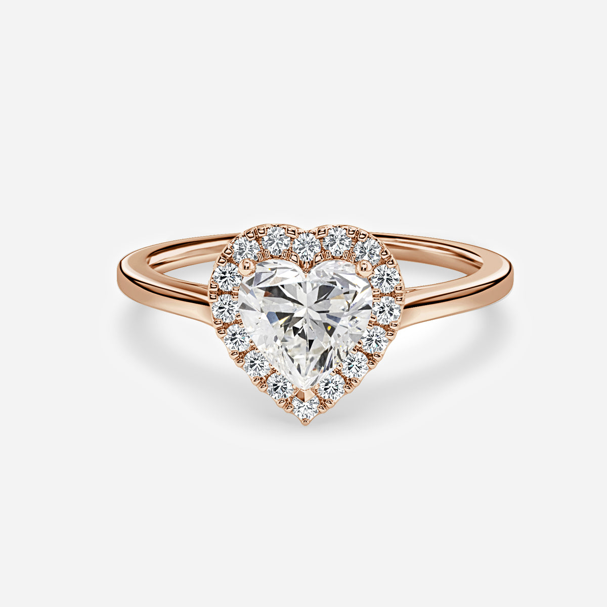 Winona Heart Halo Moissanite Engagement Ring