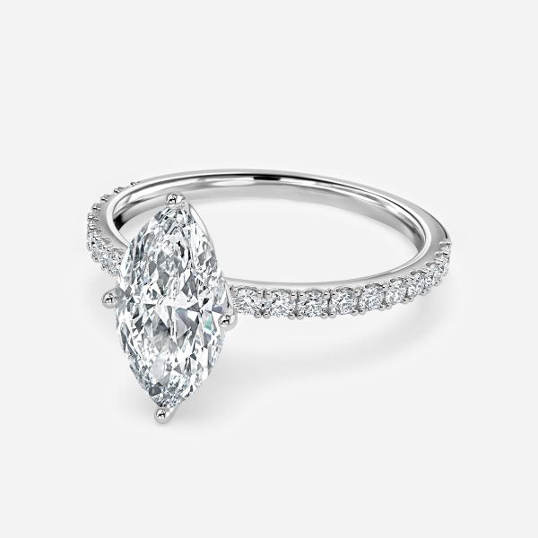 Liviana Marquise Hidden Halo Moissanite Engagement Ring