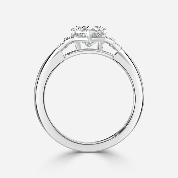 Isley Heart Three Stone Moissanite Engagement Ring