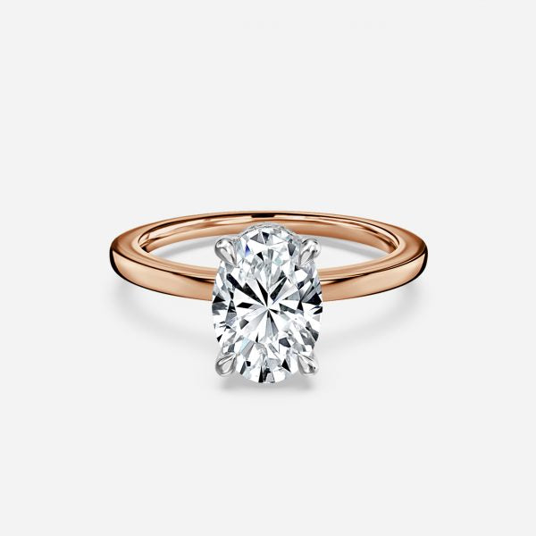 Penelope Oval Hidden Halo Moissanite Engagement Ring