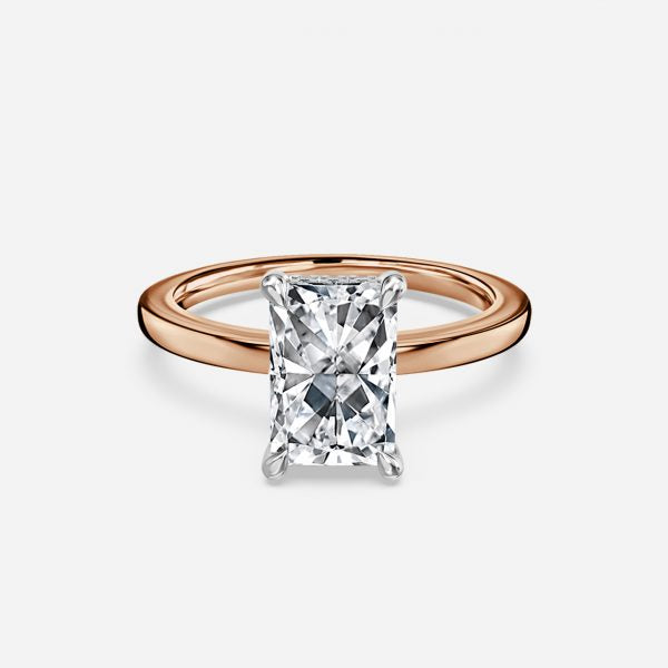 Penelope Radiant Hidden Halo Moissanite Engagement Ring