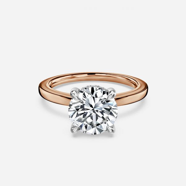 Penelope Round Hidden Halo Moissanite Engagement Ring