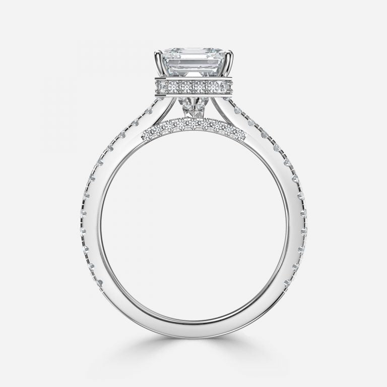 Devi Asscher Hidden Halo Moissanite Engagement Ring