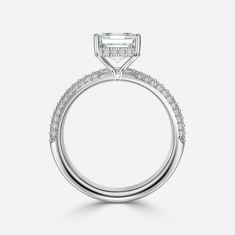 Eluned Asscher Hidden Halo Moissanite Engagement Ring