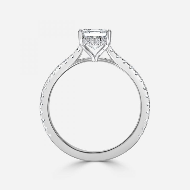 Tamsin Asscher Hidden Halo Moissanite Engagement Ring