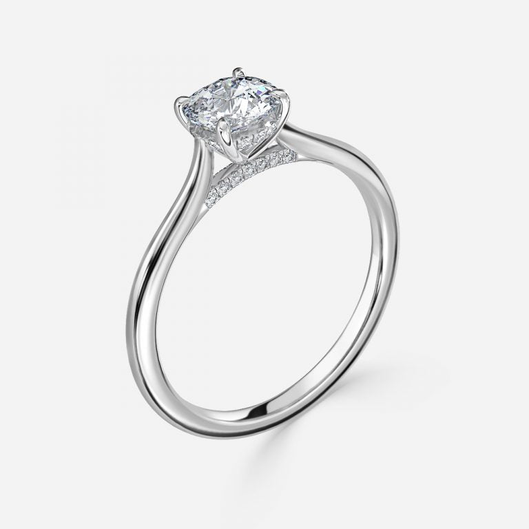 Pandora Cushion Hidden Halo Moissanite Engagement Ring